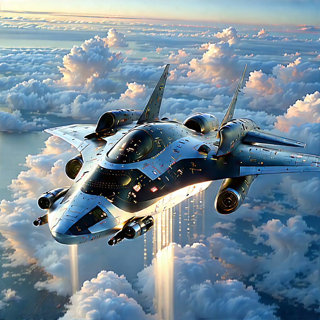 Aerospace Technology In Design Studio With Flying Through