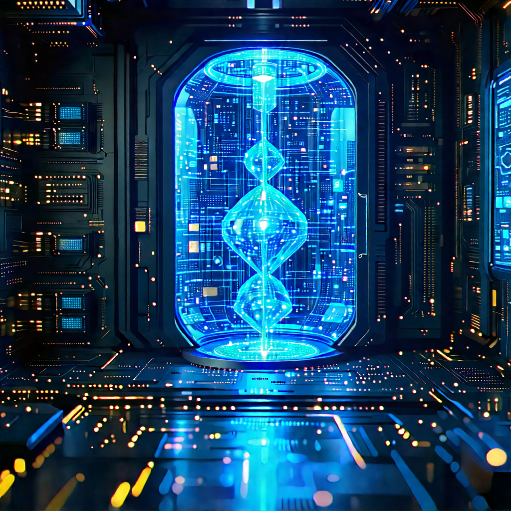 Quantum Computer With Data Streams With Image, There