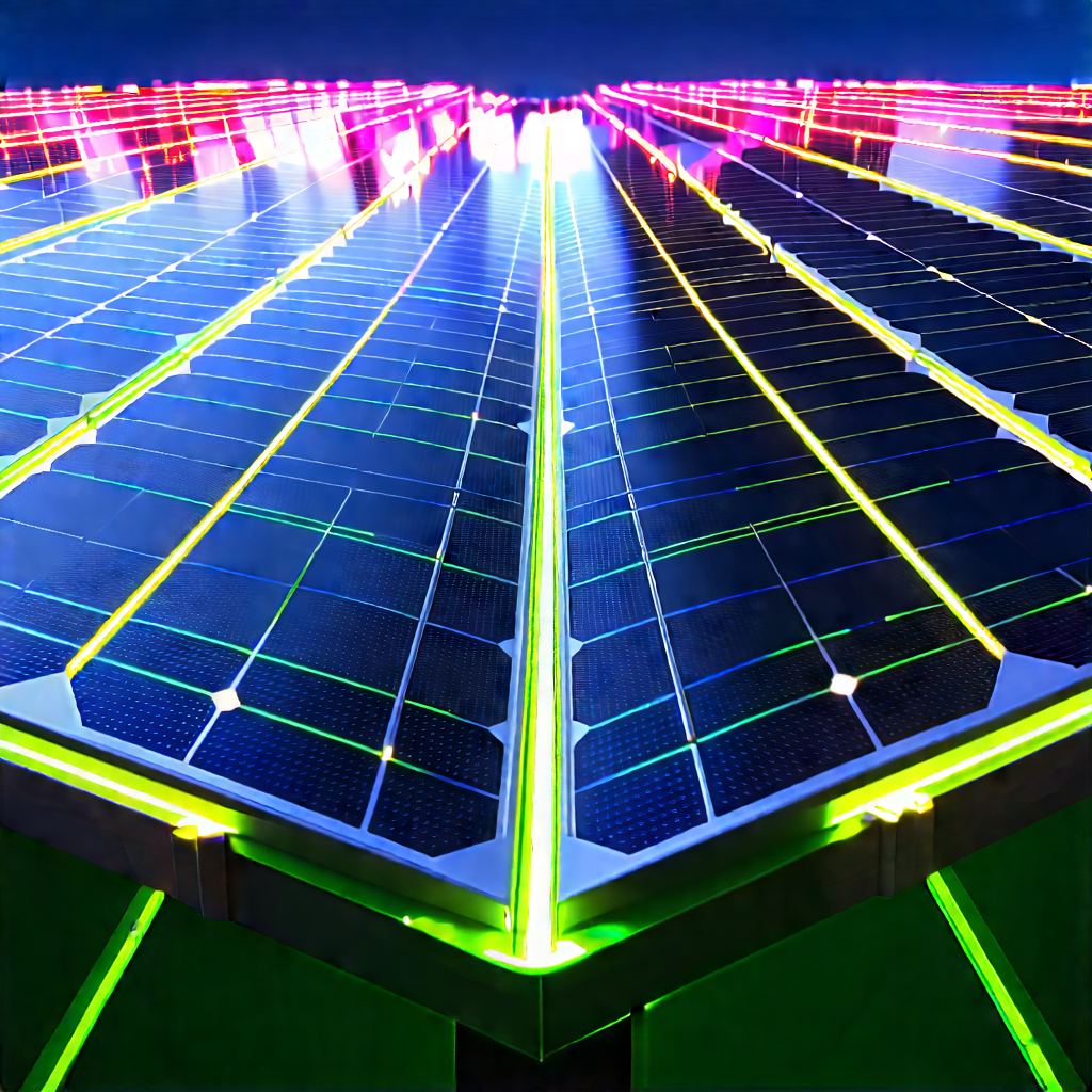 Solar panel with neon accents