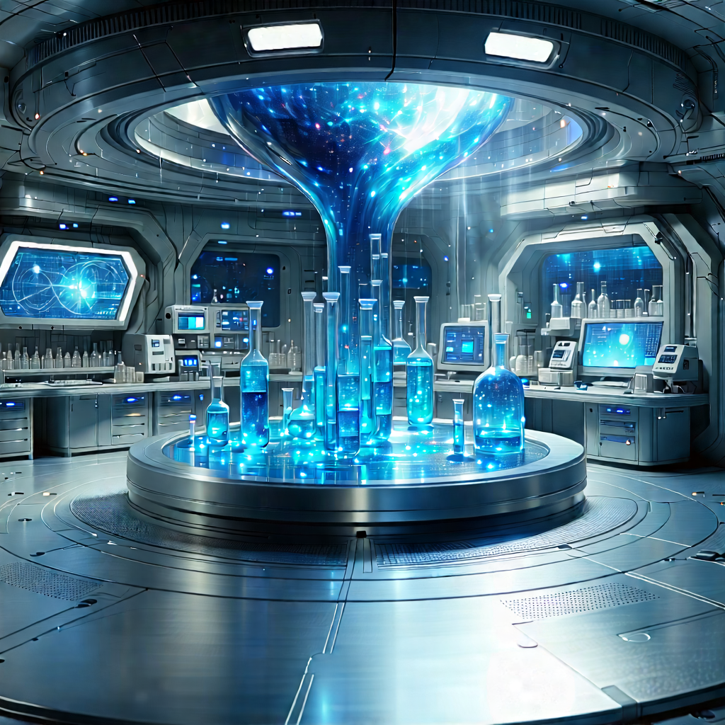 Futuristic research laboratory