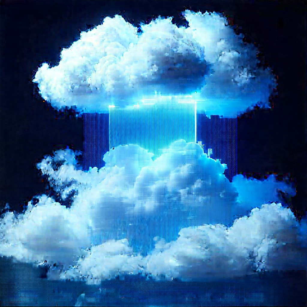 Cloud Computing Visualization With Large, Blue