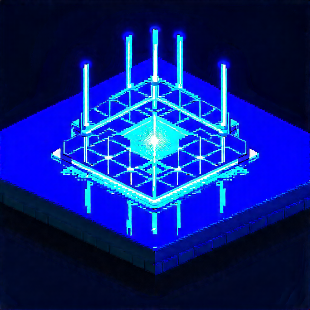 Solar Panel With Blue Light (glow:1.38) With Blue White