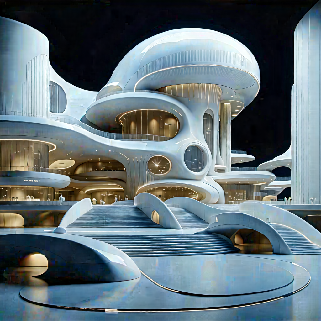 Futuristic innovation hub