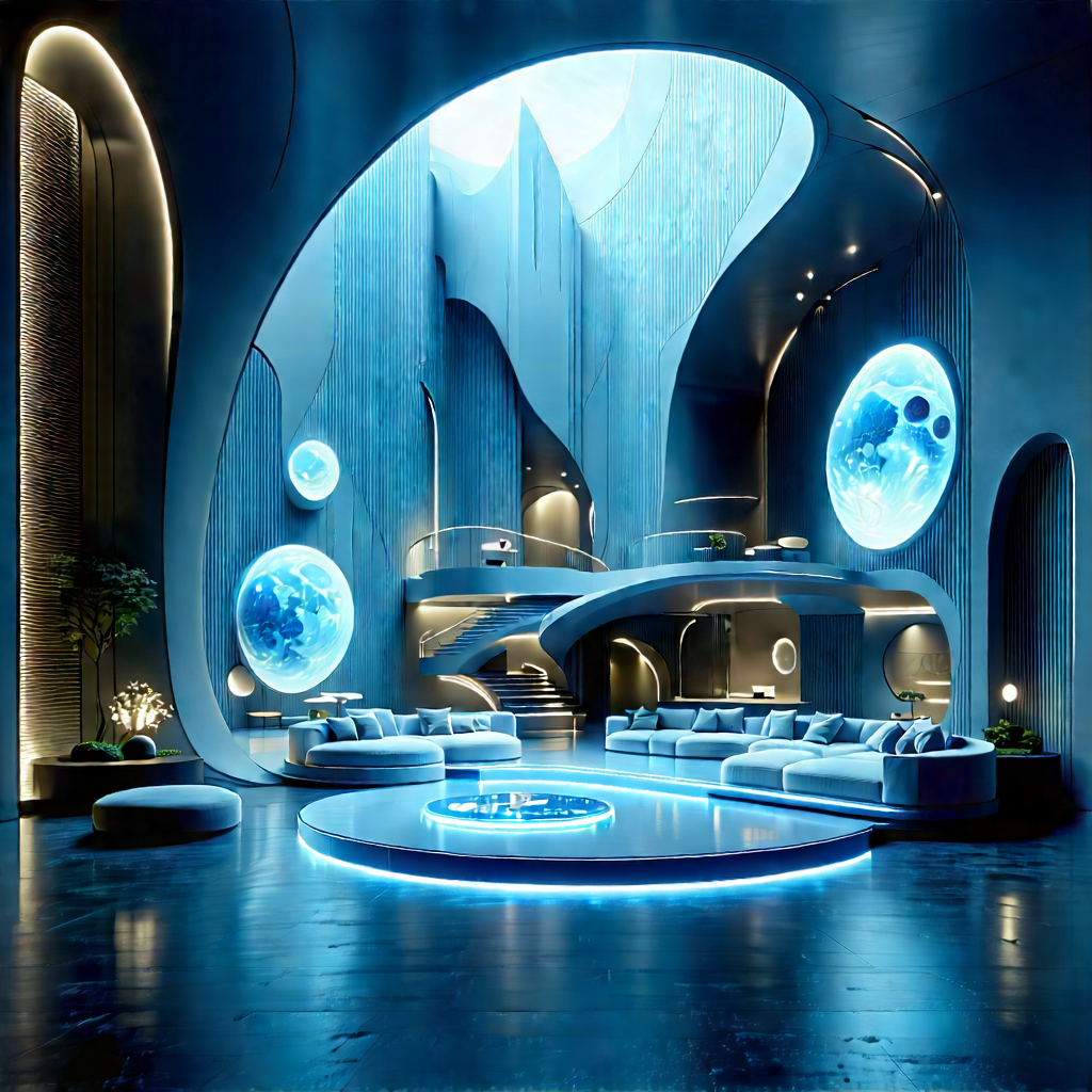 Futuristic Smart Home With Large, Modern,