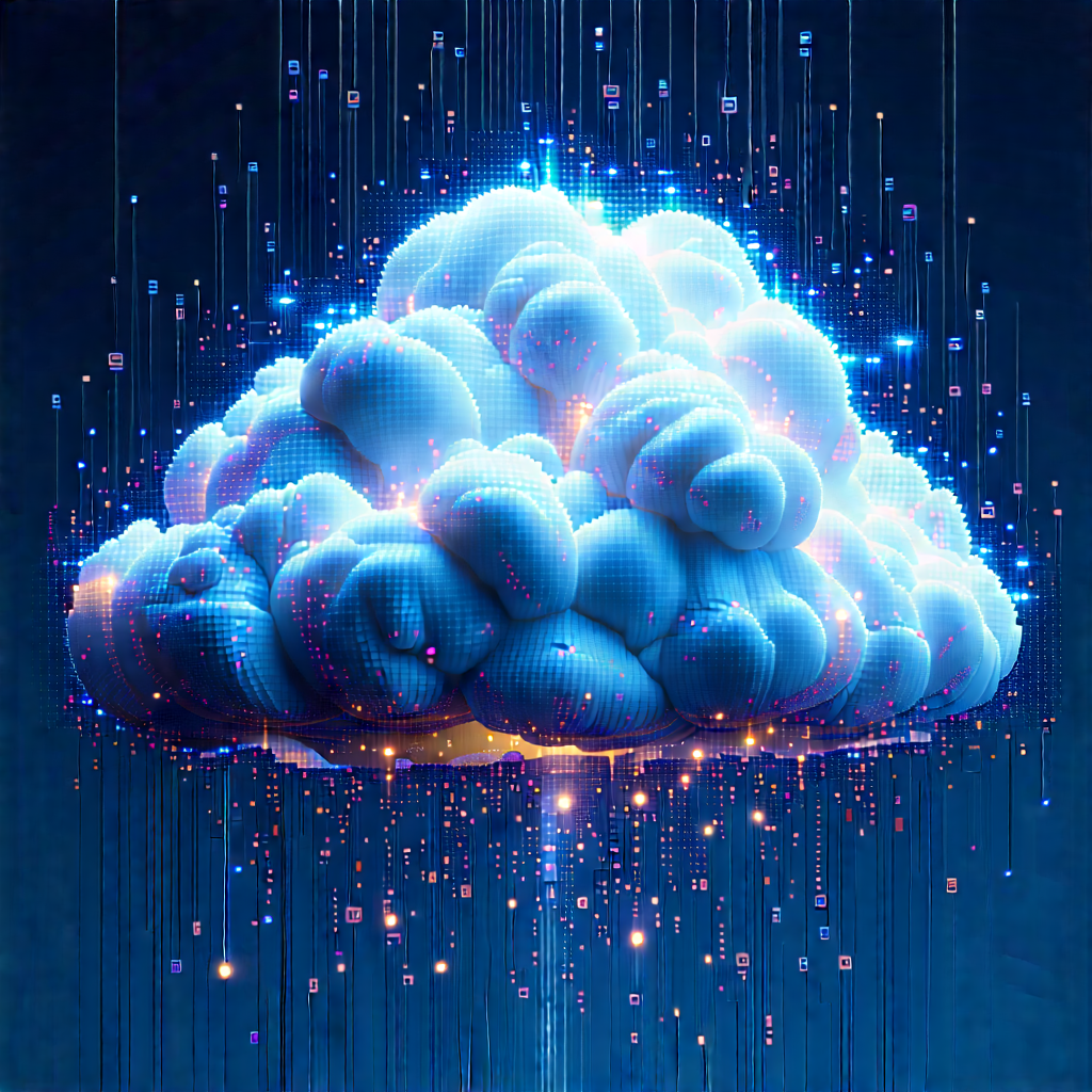 Cloud Computing Visualization With Large, Blue