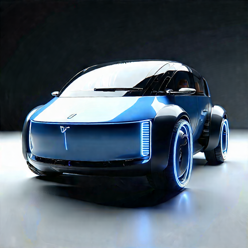 Innovative Electric Vehicle Design With Futuristic Blue