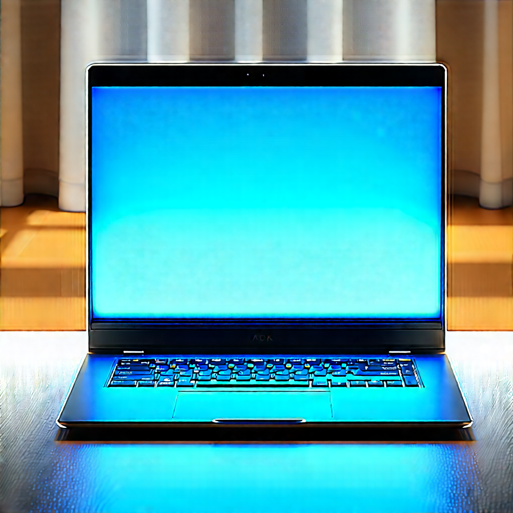 Laptop With Glowing Screen With Laptop Computer