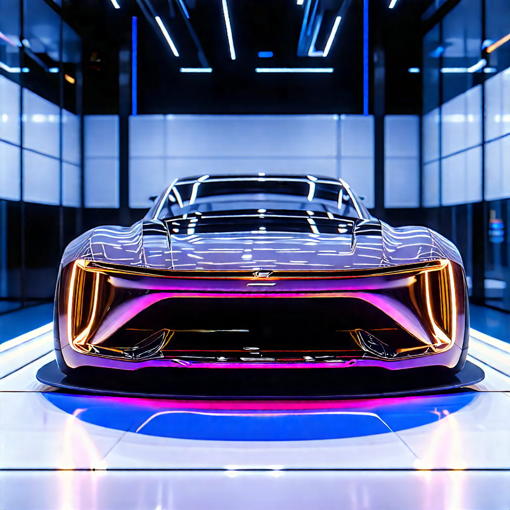 Automotive Technology In Manufacturing Facility With Sleek, Futuristic