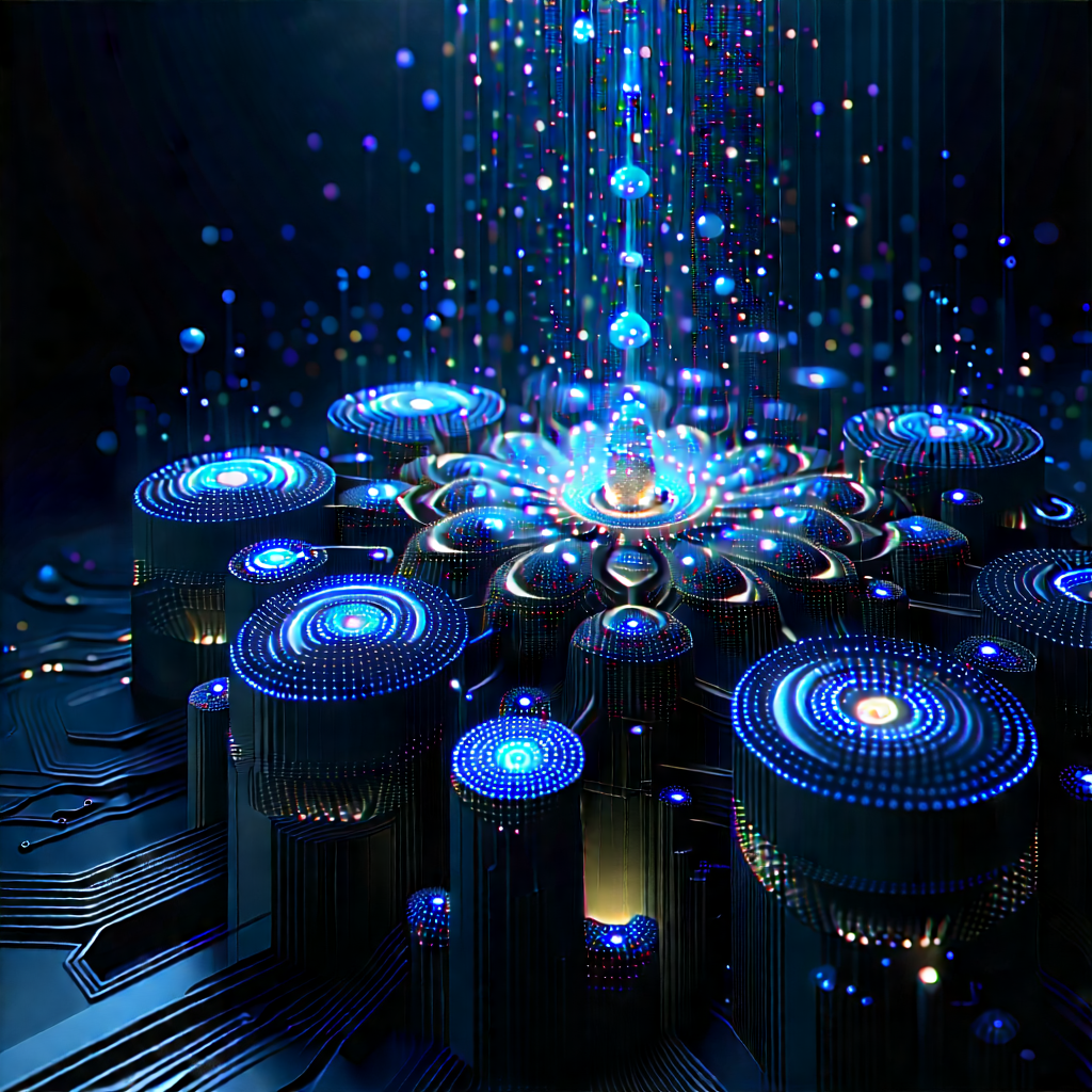 Quantum computer with (digital:1.28) particles