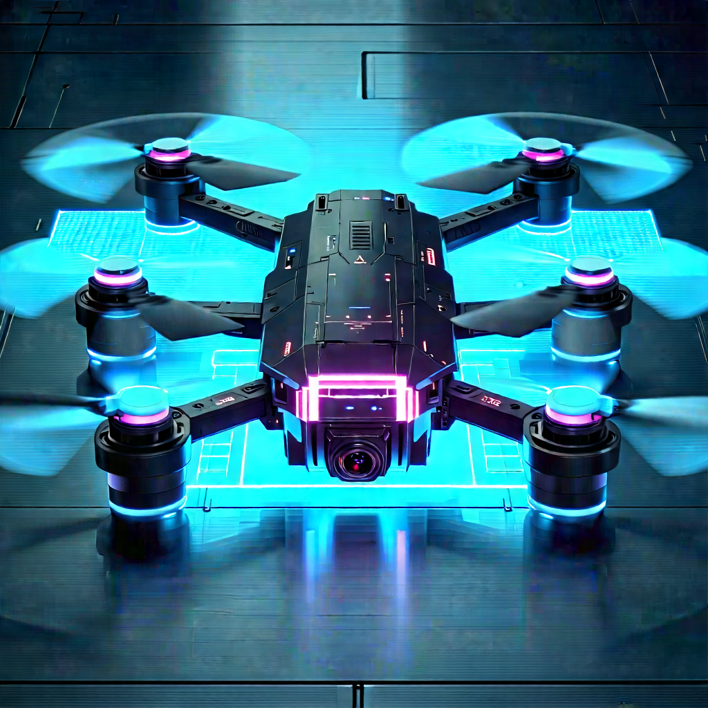 Drone with glowing screen