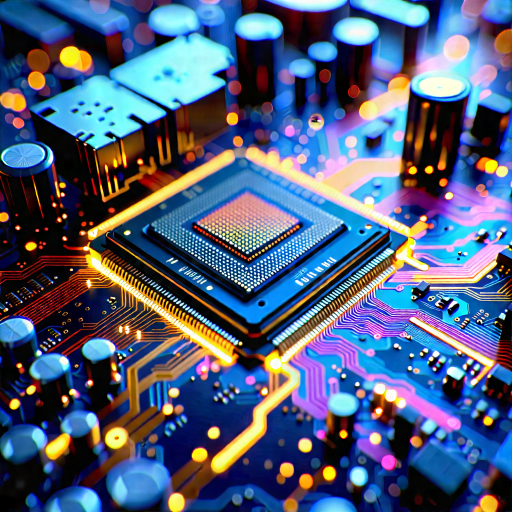 Close-up Of Microprocessor With Close-up Computer