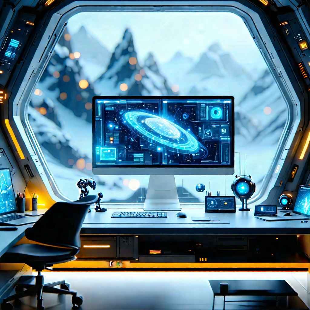 Futuristic Tech Startup Office With Image, There