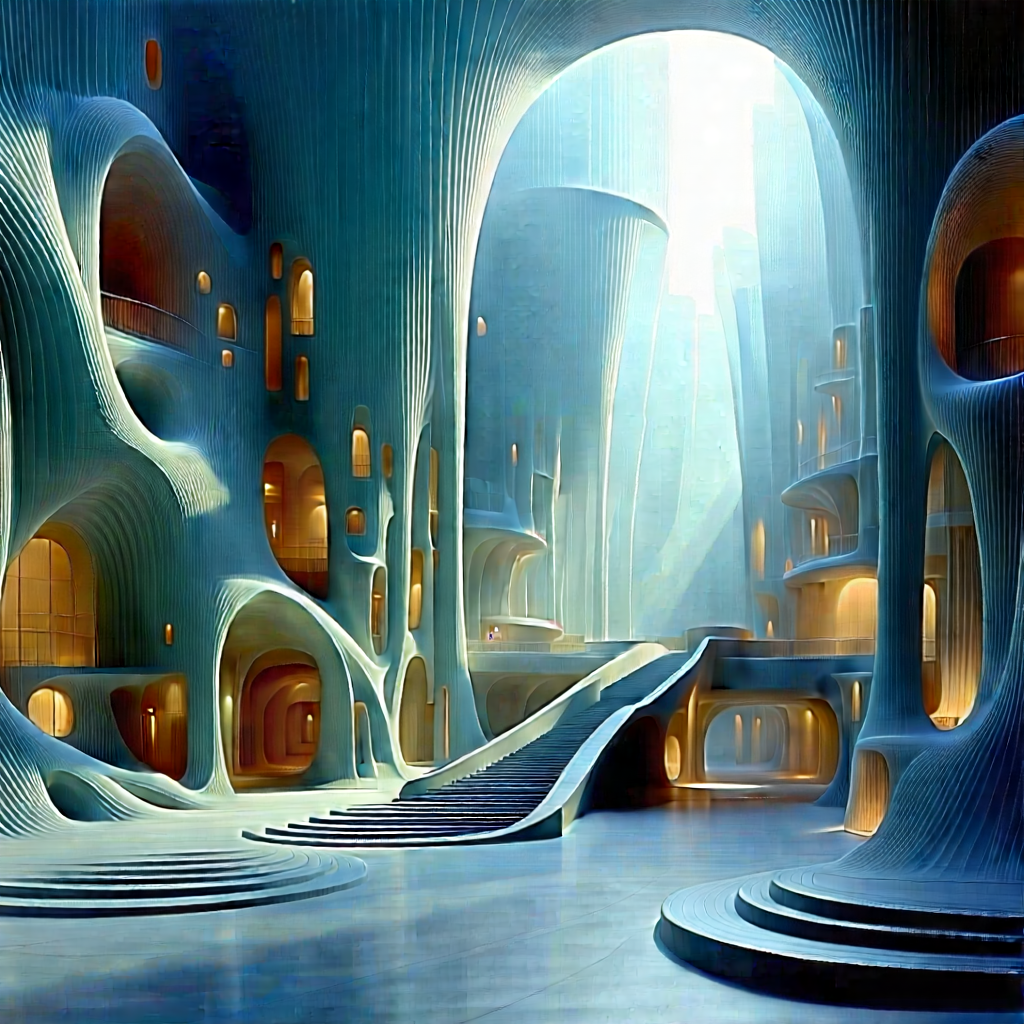 Futuristic Innovation Hub With Image, There