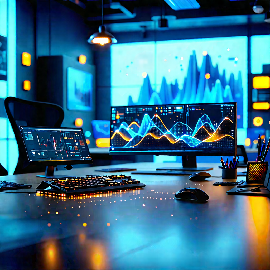 Futuristic tech startup office