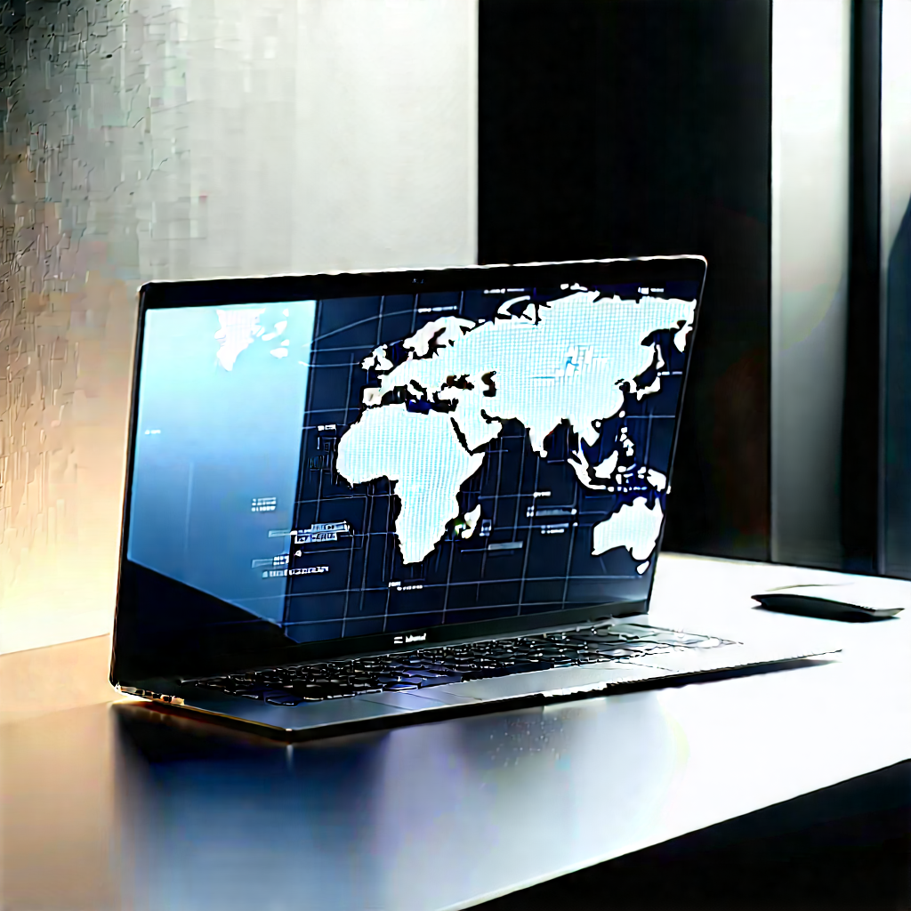 Laptop with data visualization