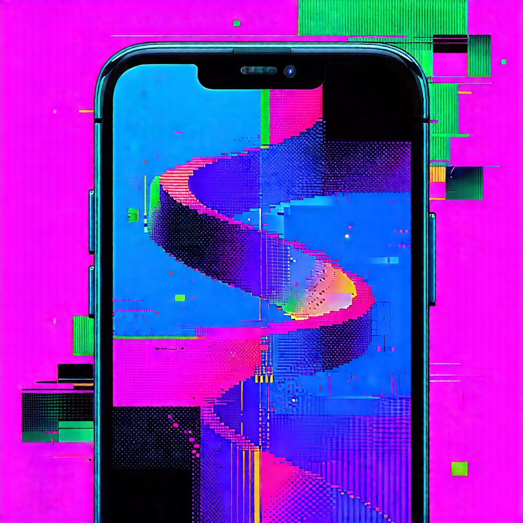 Smartphone with (digital:1.21) artwork