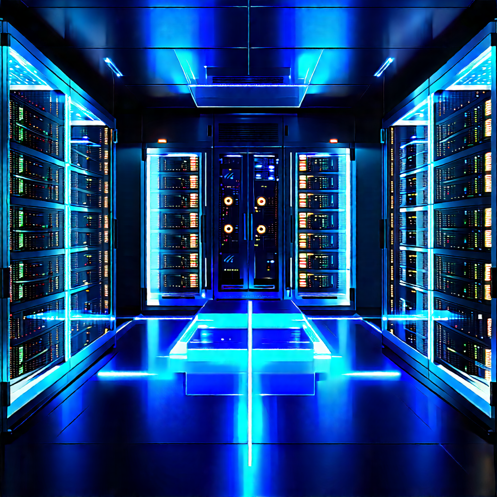 (futuristic:1.27) server room