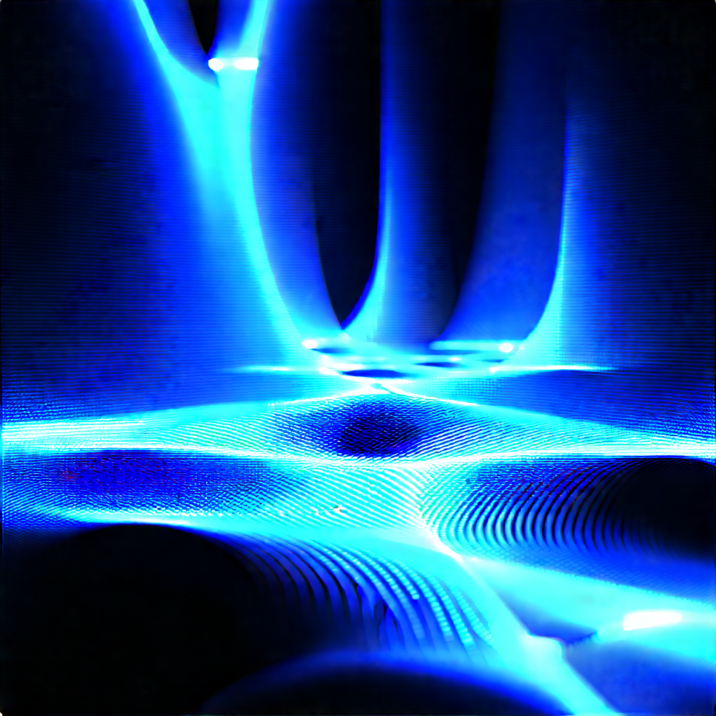 Quantum computer with blue light glow