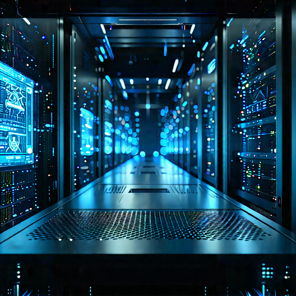 Server rack with data streams
