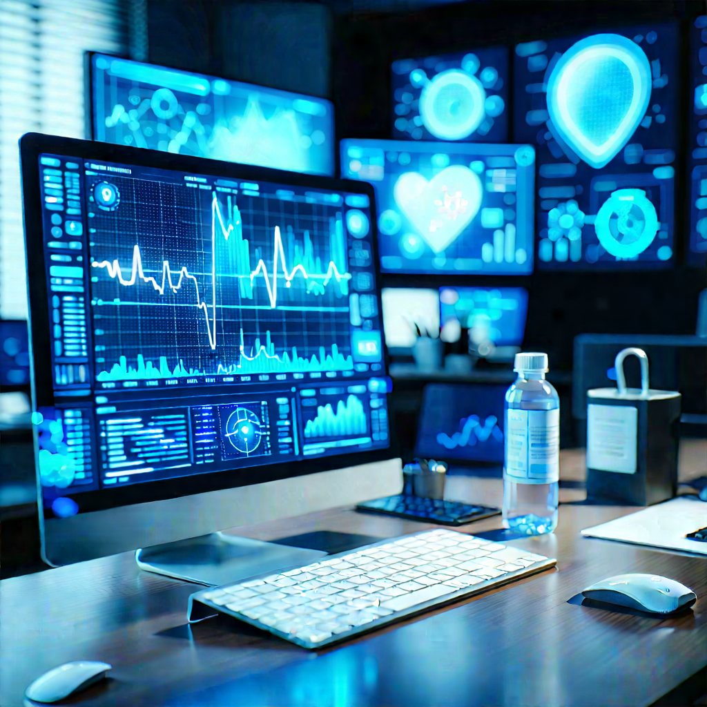 Healthcare Technology In Tech Office With Computer Desk