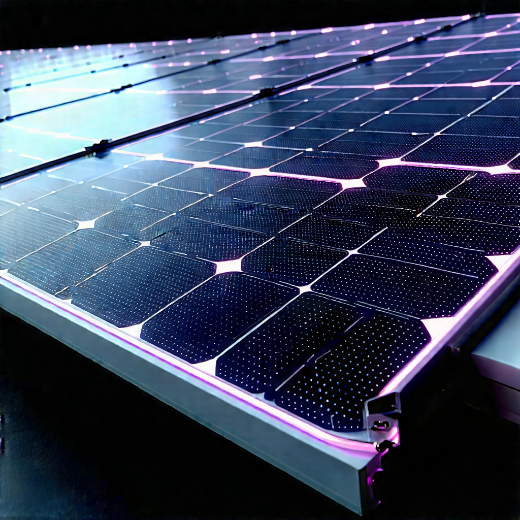 Solar panel with neon accents