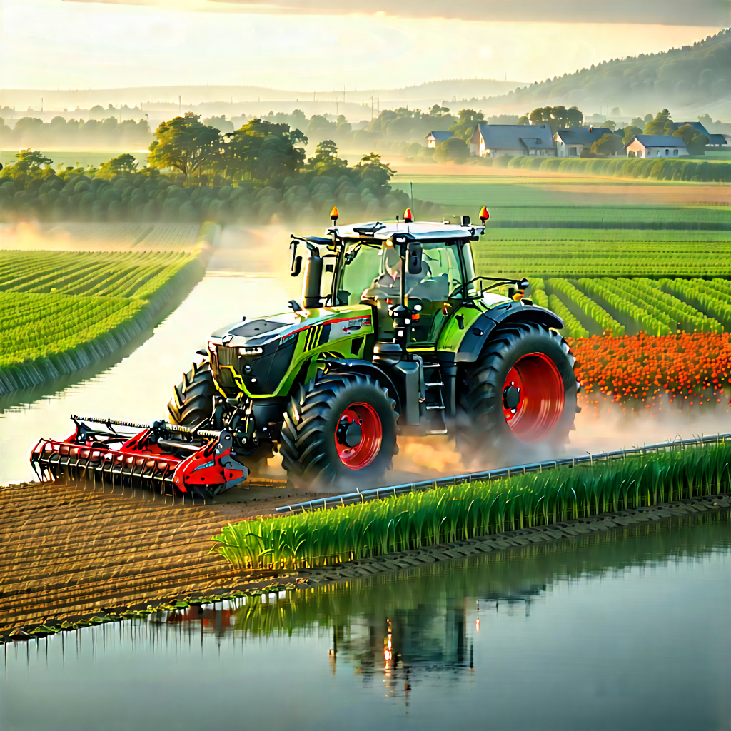 Agricultural Technology In Design Studio With Large Green