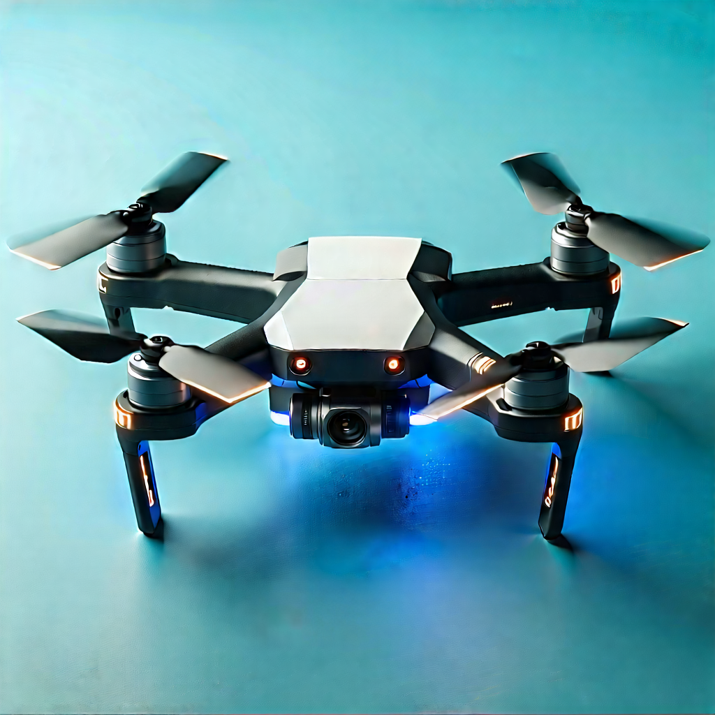 Drone With Digital Artwork With Black Drone