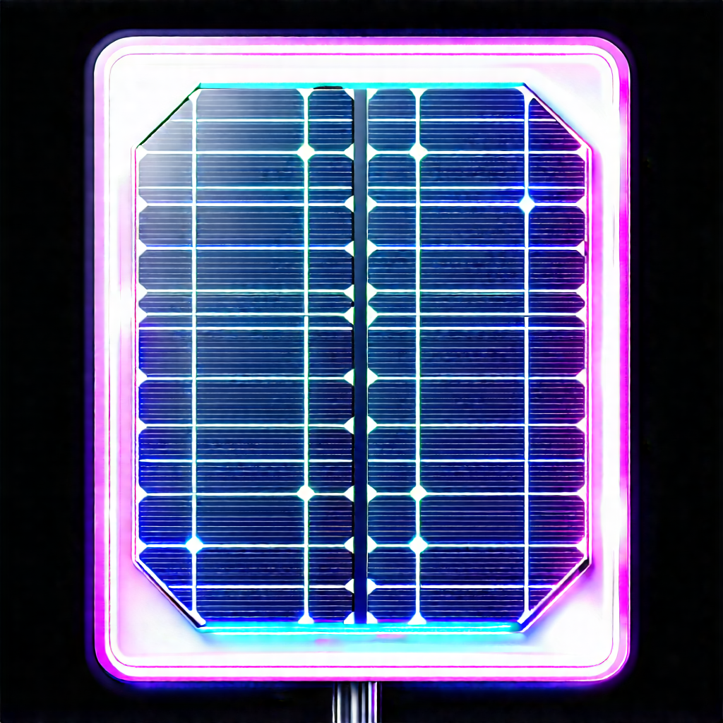 Solar panel with neon accents