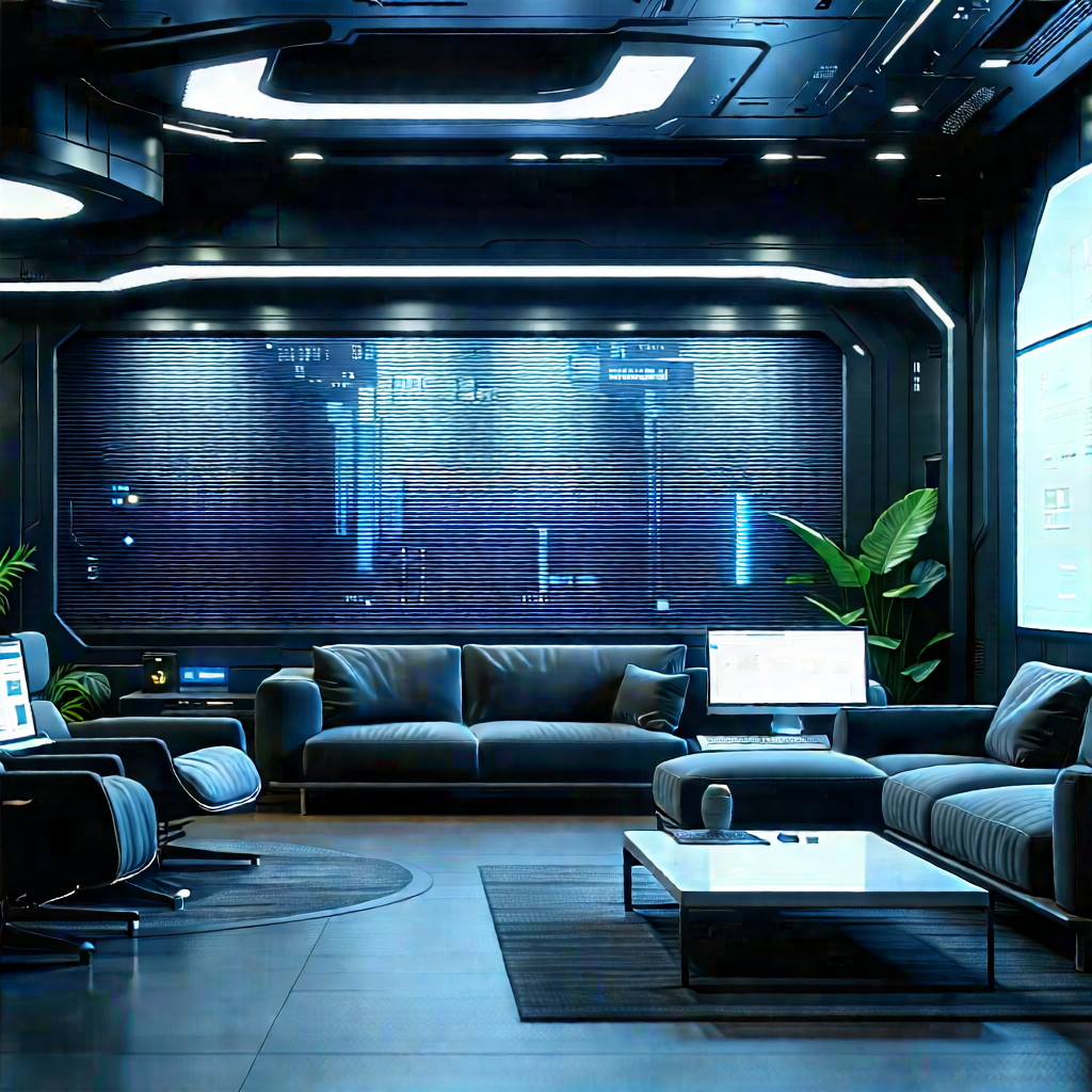 Futuristic tech startup office