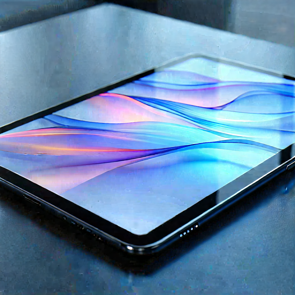 Tablet With Glowing Screen With Black Tablet