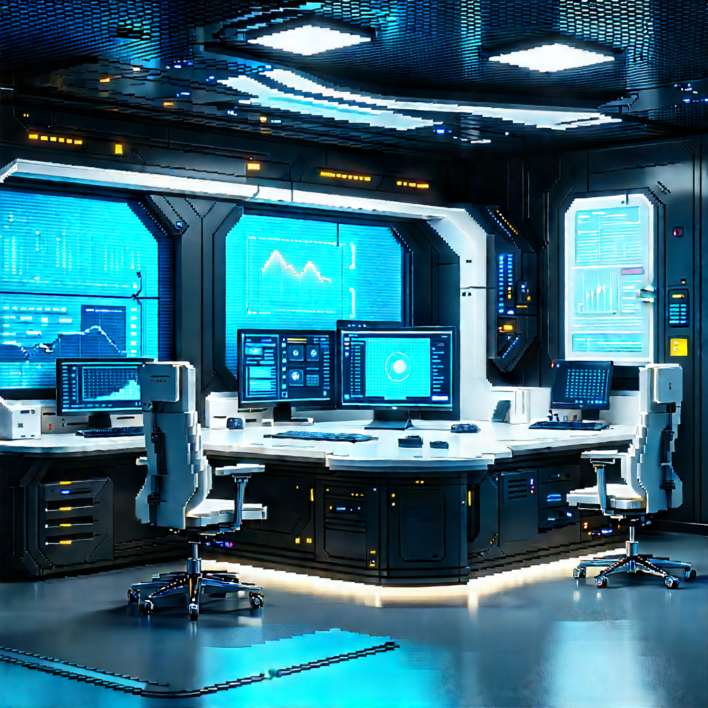 Futuristic tech startup office