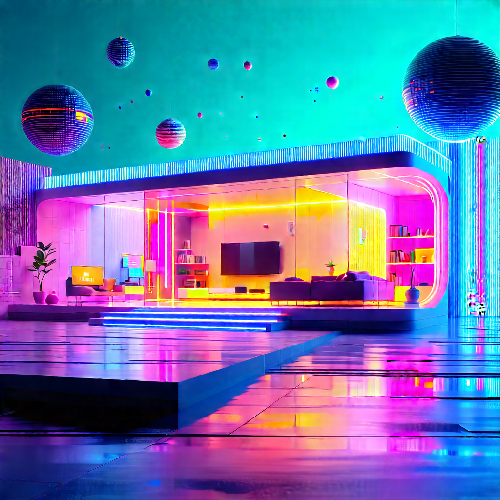 (futuristic:1.15) Smart Home With Image, There