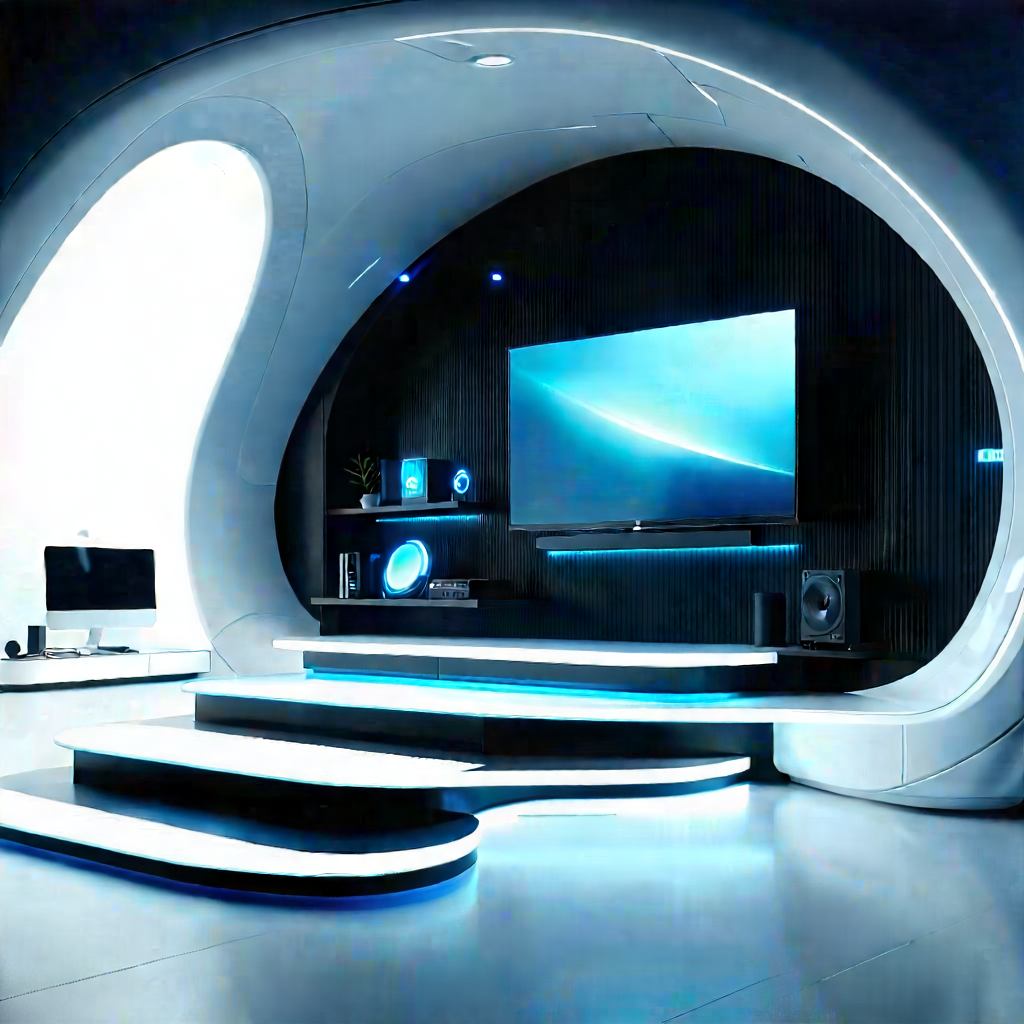 Futuristic Smart Home With Large, Modern,
