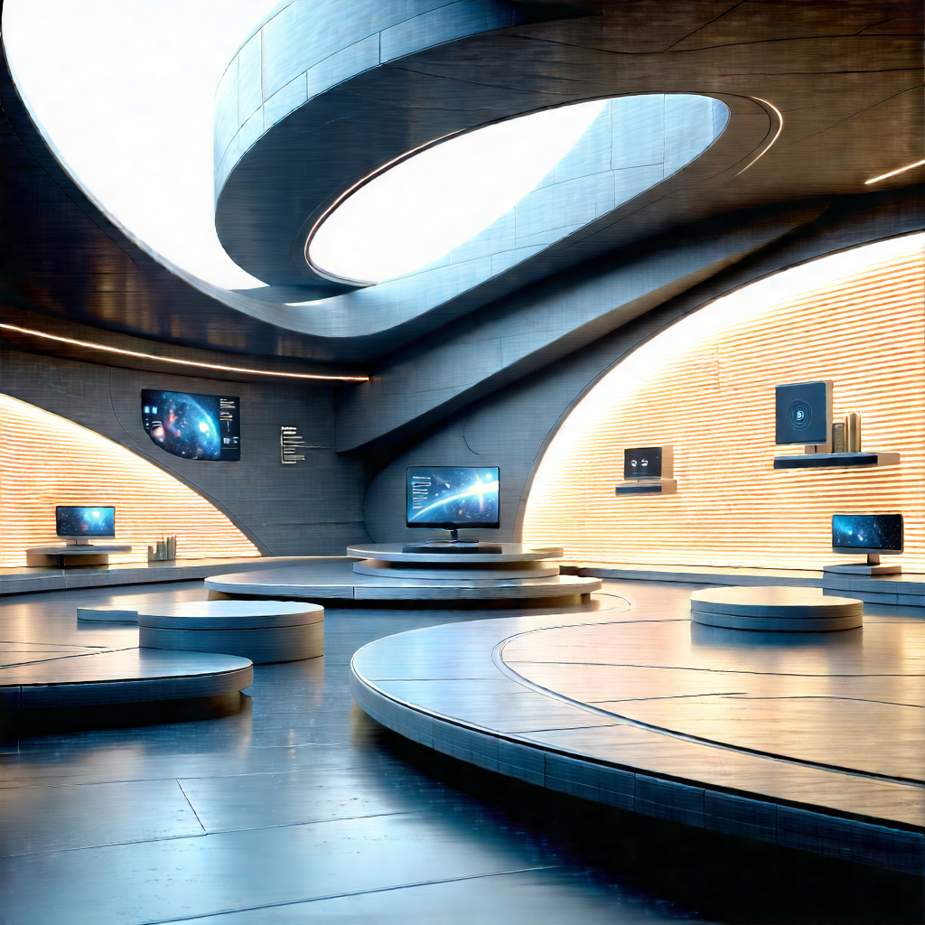 Futuristic digital workspace