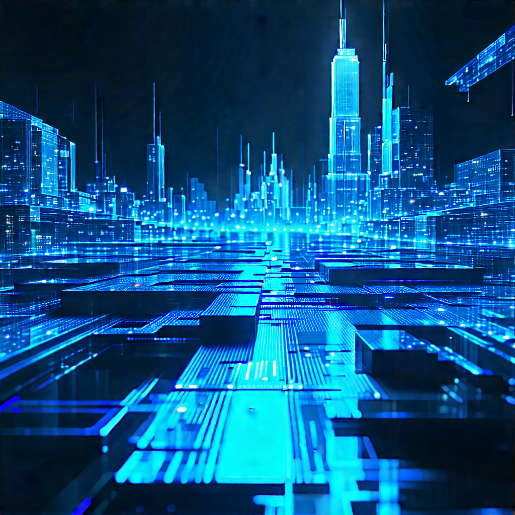 Digital Transformation Visualization With Futuristic Cityscape