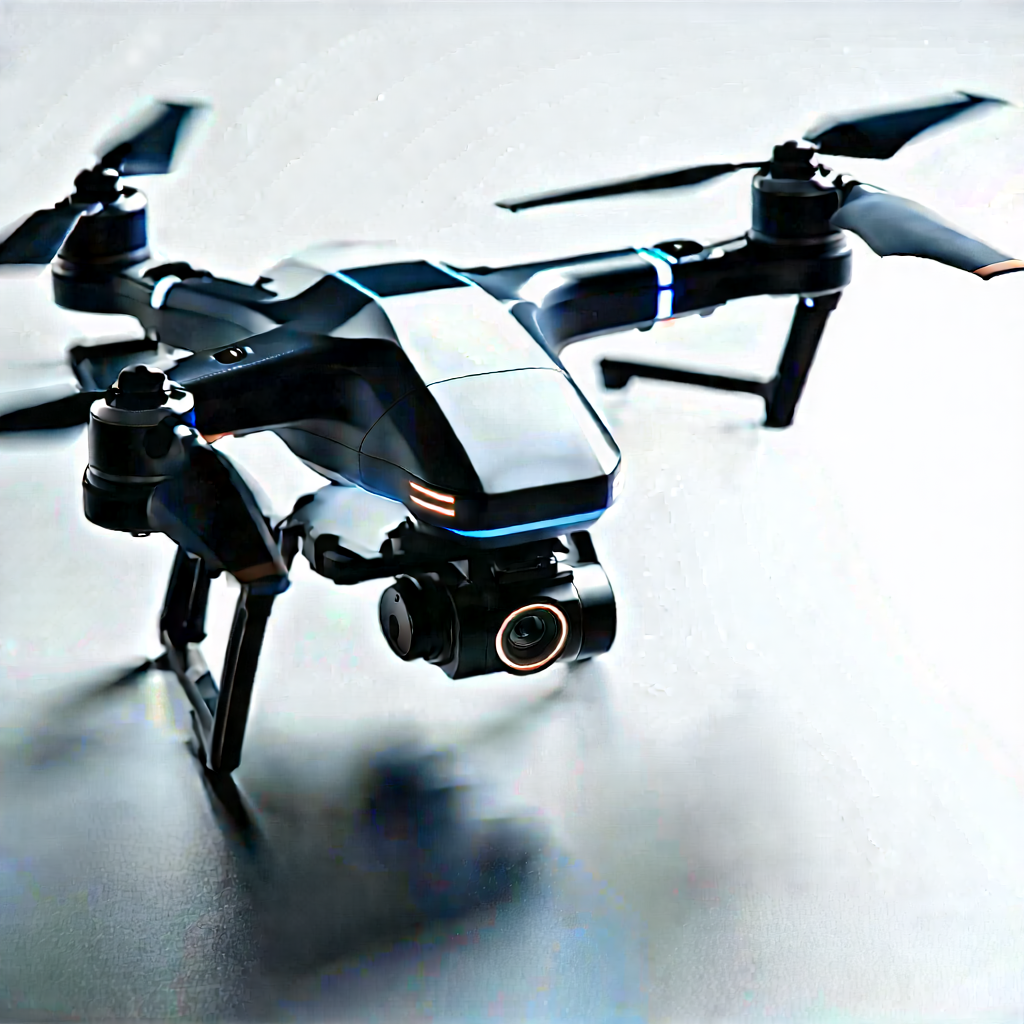 Drone With Digital Artwork With Black Drone