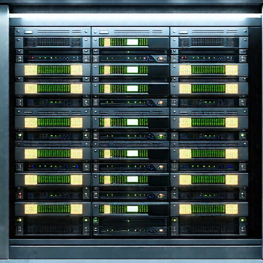 Server rack with data streams