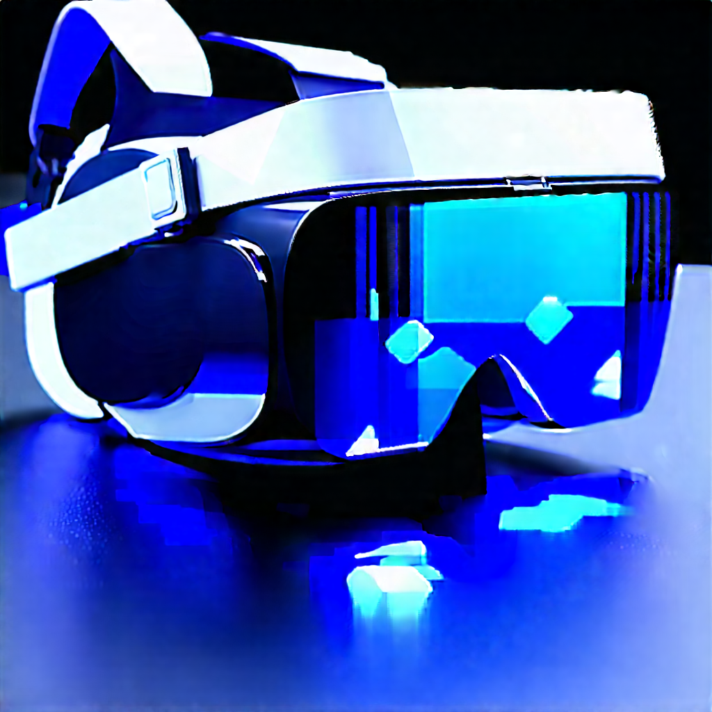 Vr Headset With Holographic Display With Pair Blue