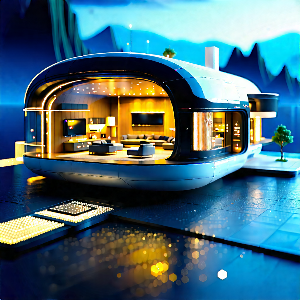 Futuristic Smart Home With Computer-generated Drawing
