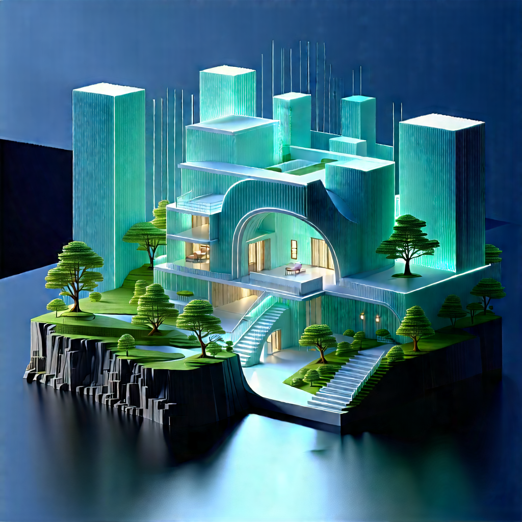 Digital Transformation Visualization With Large, Futuristic
