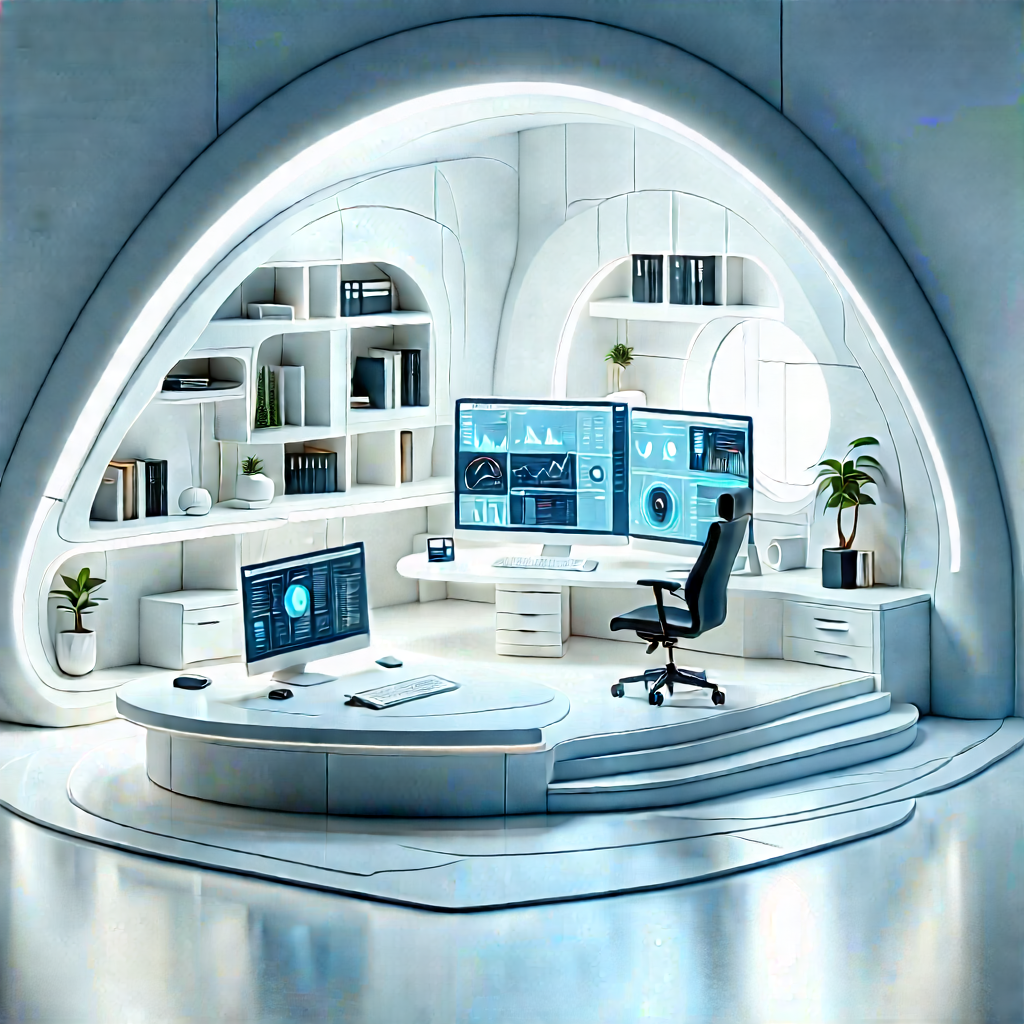 Futuristic Tech Startup Office With Image, There