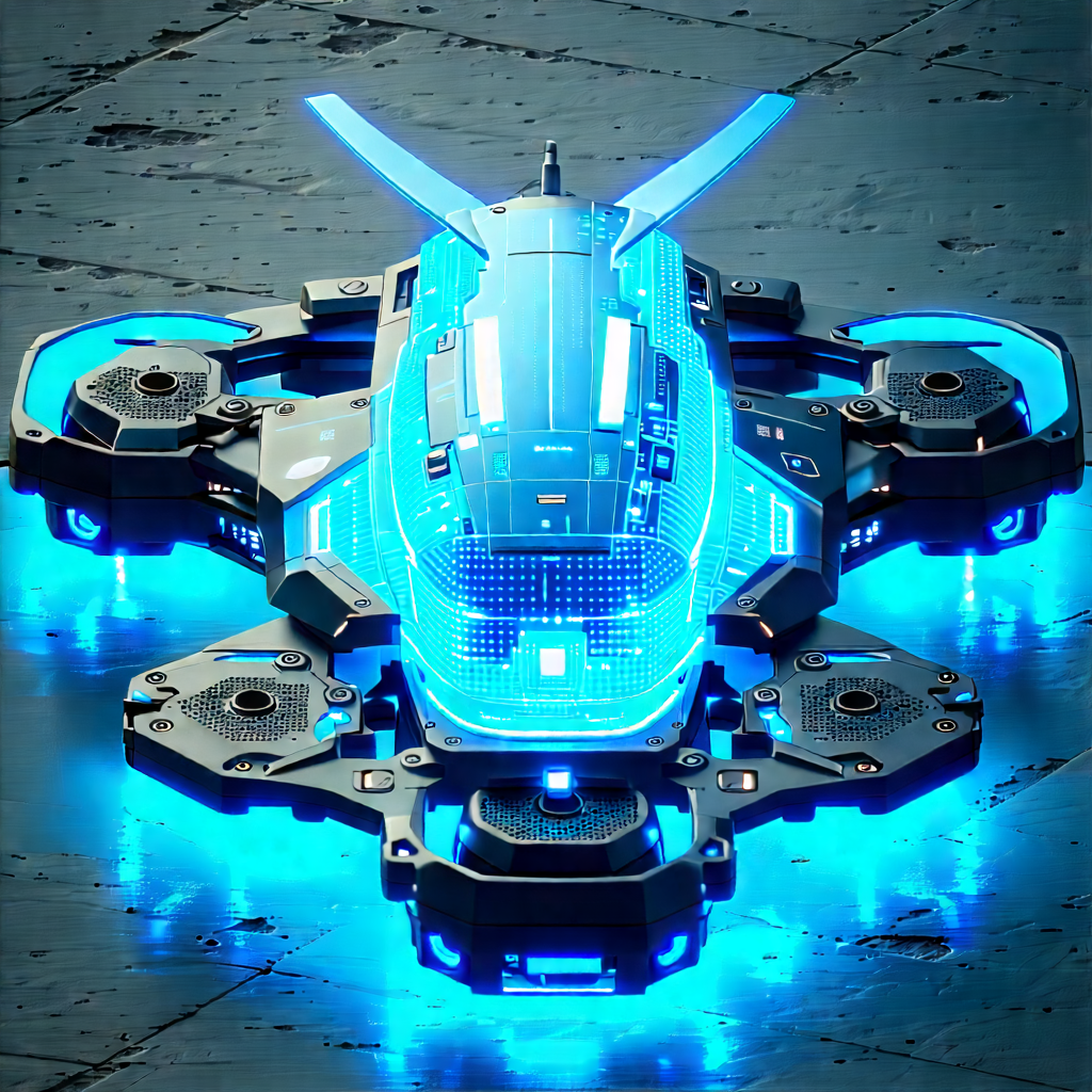 Drone with glowing screen