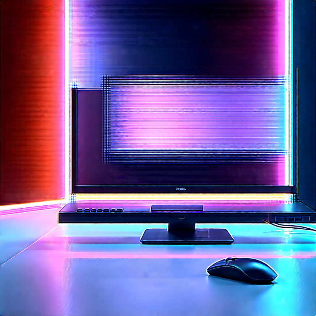 Educational Technology In Tech Office With Computer Monitor