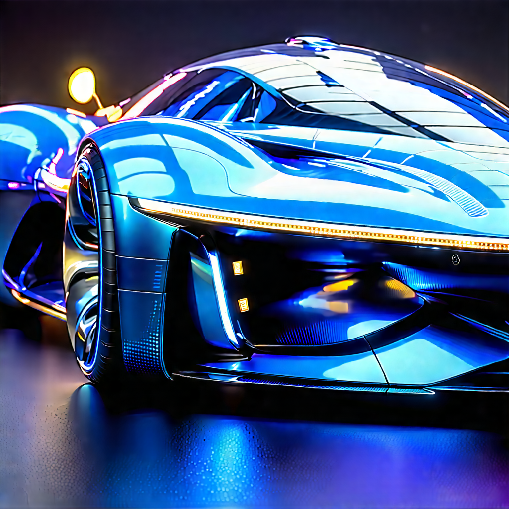 Innovative Electric Vehicle Design With Futuristic Blue