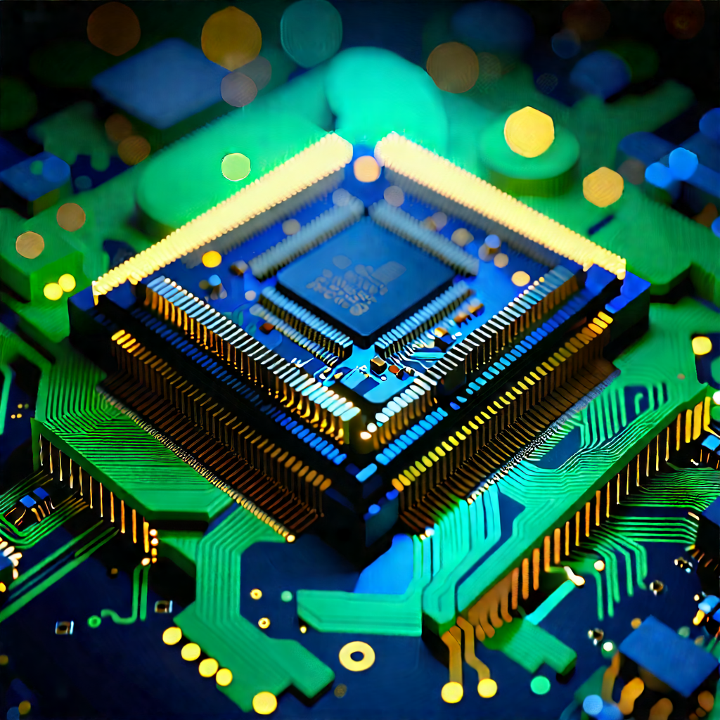 Close-up of microprocessor