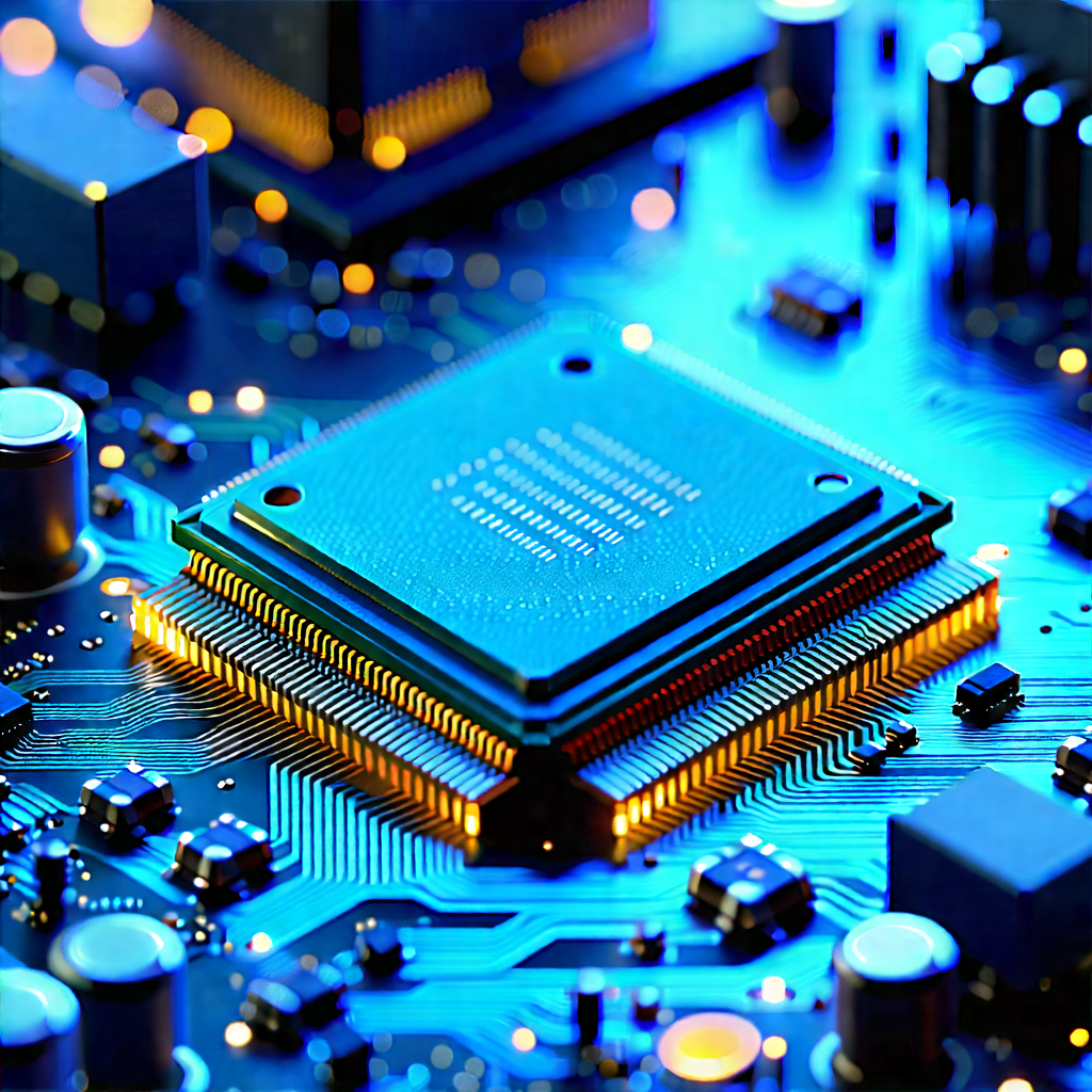 Close-up Of Microprocessor With Close-up Computer