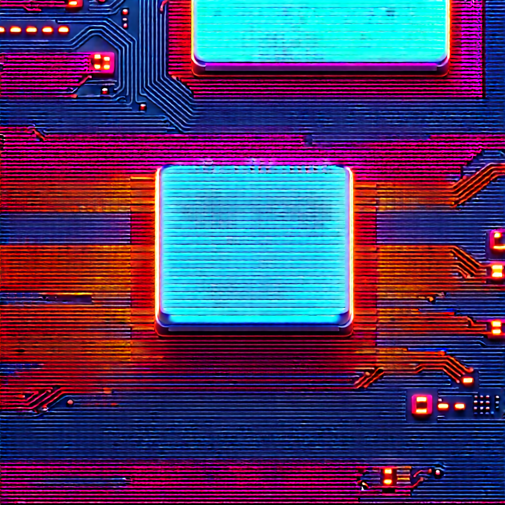 Circuit board with neon accents