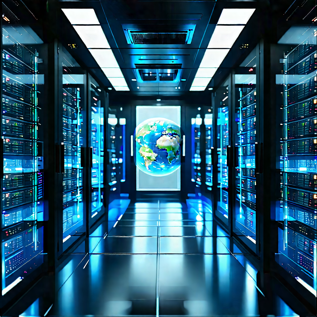 Futuristic Server Room With Image, There