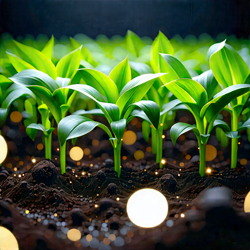 Agricultural Technology In Tech Office With Field Green