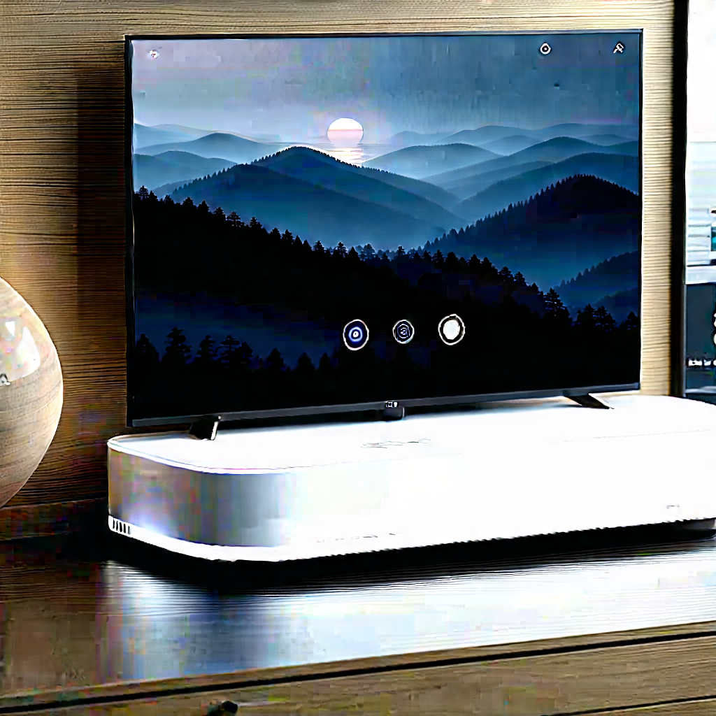 Smart Home Device With Streaming Content With Flat Screen